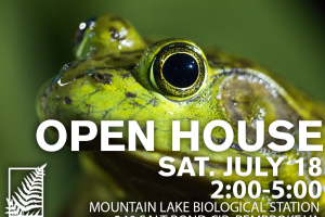 MLBS Open House 2026 information, photo of frog by JDL