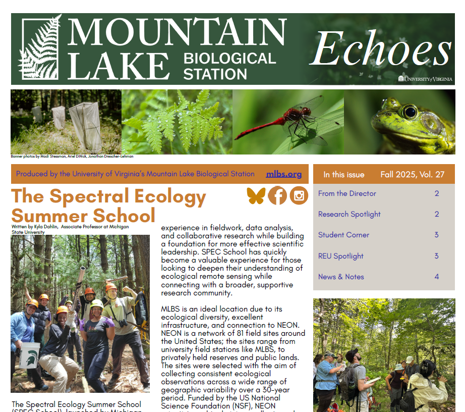 Screenshot of the fall 2025 newsletter